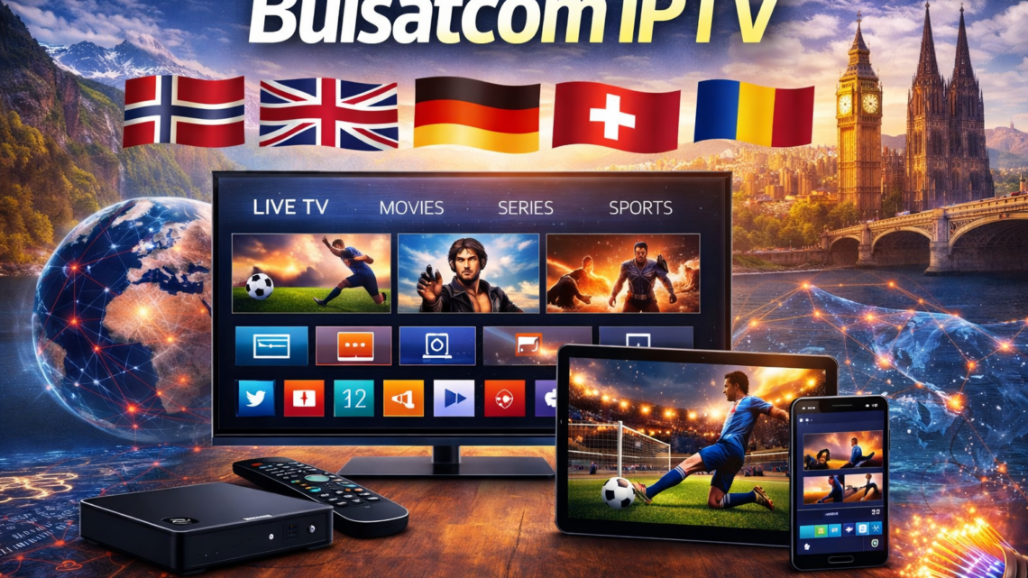 bulsatcom iptv showing live tv movies and sports on smart tv tablet and smartphone